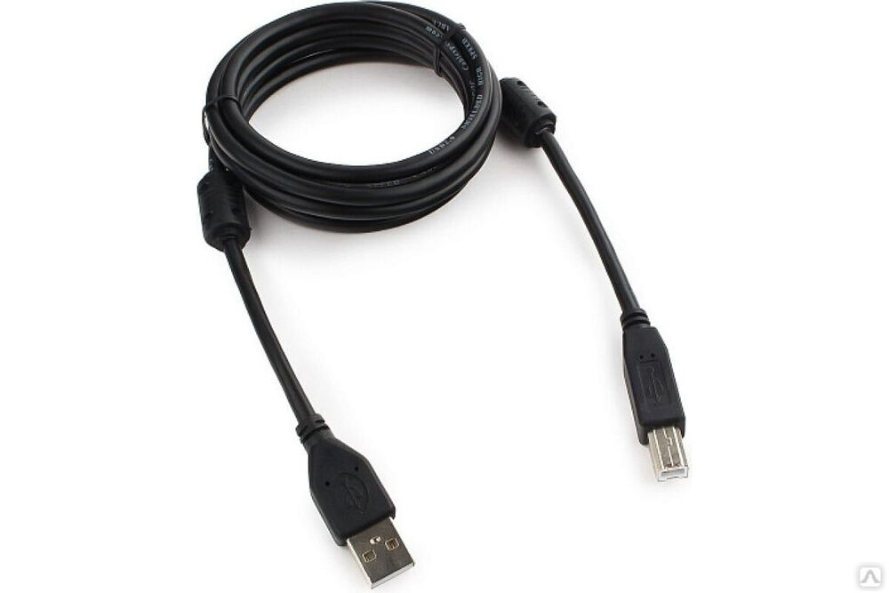 Кабель Cablexpert USB 2.0 Pro AM/BM, 1.8 м, экранированный, 2 ферритовых кольца, черный, пакет, CCF2-USB2-AMBM-6