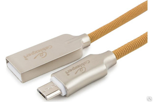 Кабель Cablexpert USB 2.0 AM/micro-B, длина 1 м, золотой CC-P-mUSB02Gd-1M #1