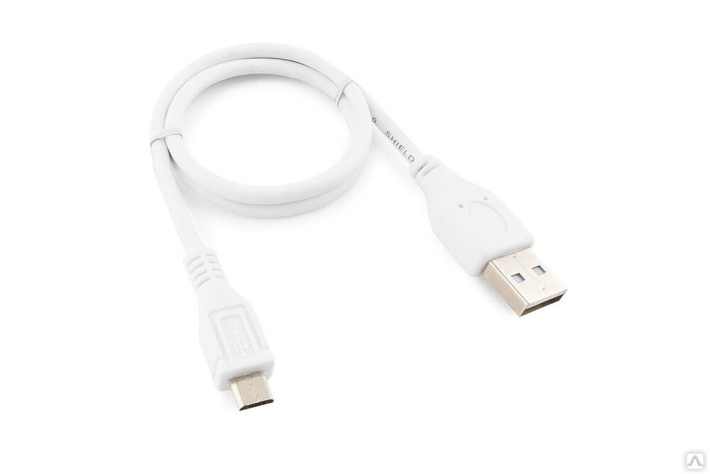 Кабель USB 2.0 Pro Cablexpert, AM/microBM, 5P, 0.5 м, экран, пакет, белый CCP-mUSB2-AMBM-W-0.5M