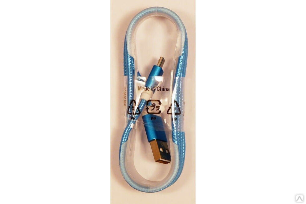 USB-кабель Pro Legend micro USB, текстиль, голубой, 1 м pl1288
