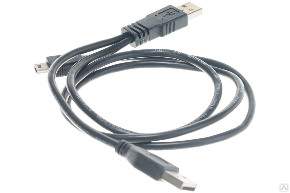 Кабель USB 2.0 Gembird Pro 2xAM/miniBM 5P 0.9 м экран черный пакет CCP-USB22-AM5P-3