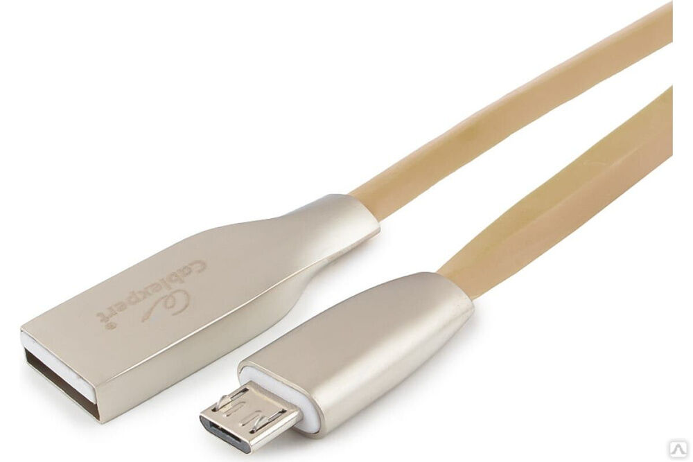 Кабель USB 2.0 Cablexpert, AM/microB, серия Gold, длина 1 м, блистер, золотой CC-G-mUSB01Gd-1M