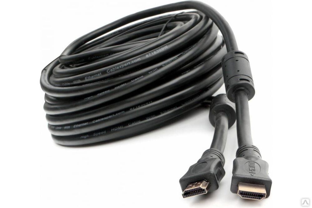 Кабель HDMI Cablexpert 20 м v1.4 19M/19M черыйн позолоченные разъемы экран 2 ферритовых кольца пакет CCF2-HDMI4-20M