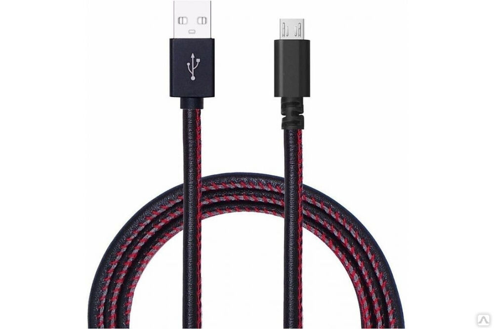 USB-кабель Pro Legend micro USB, кожаный, черный, 1 м pl1281