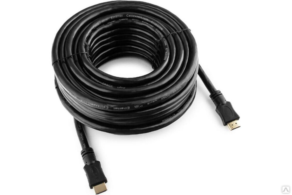Кабель Cablexpert HDMI v1.4, 19M/19M, 15 м, черный, позолоченные разъемы, экран, пакет CC-HDMI4-15M