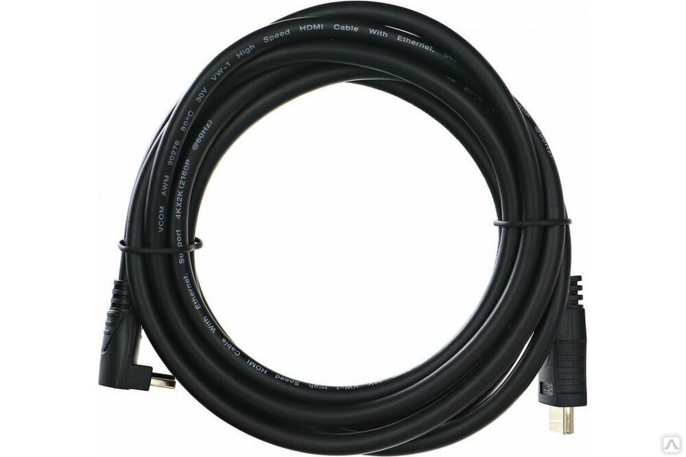 Кабель VCOM HDMI=HDMI-угловой коннектор 90 градусов 3 м, 2.0 V CG523-3M