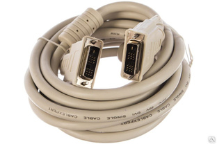 Кабель Cablexpert DVI-D single link, 19M/19M, 3.0 м, серый, экран, ферритовые кольца, пакет CC-DVI-10 