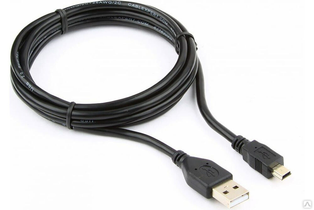 Кабель Cablexpert USB 2.0 Pro, AM/miniBM, 5P, 1.8 м, экран, черный пакет CCP-USB2-AM5P-6
