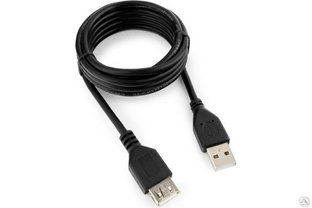 Кабель-удлинитель Cablexpert USB2.0 Pro AM/AF, 1.8 м, экран, черный, пакет CCP-USB2-AMAF-6 #1
