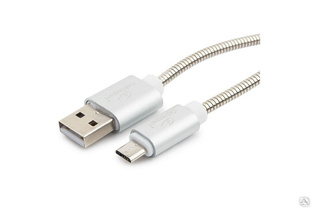 Кабель Cablexpert, USB 2.0 AM/microB, серия Gold, длина 1.8 м, серебро, блистер, CC-G-mUSB02S-1.8M #1