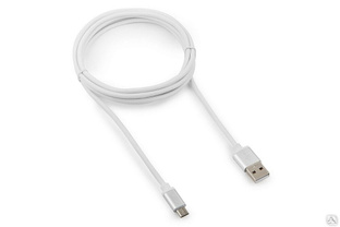 Кабель Cablexpert USB 2.0 AM/microB, серия Silver, длина 1.8 м, белый, блистер, CC-S-mUSB01W-1.8M #1