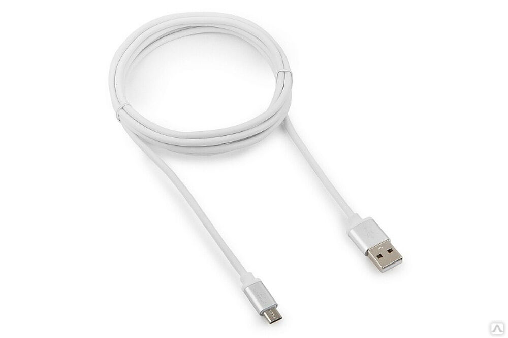 Кабель Cablexpert USB 2.0 AM/microB, серия Silver, длина 1.8 м, белый, блистер, CC-S-mUSB01W-1.8M
