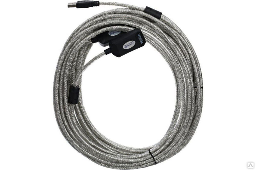 Удлинительный активный кабель-адаптер VCOM USB2.0-repeater Am-Af, 15 м VUS7049-15M
