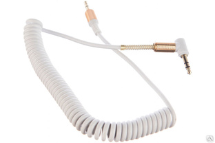 Кабель аудио Cablexpert, 90 градусов, спиральный, 3.5 джек /3.5 джек, белый, 1.8 м, CCAB-02-35MMLC-1.8MW #1