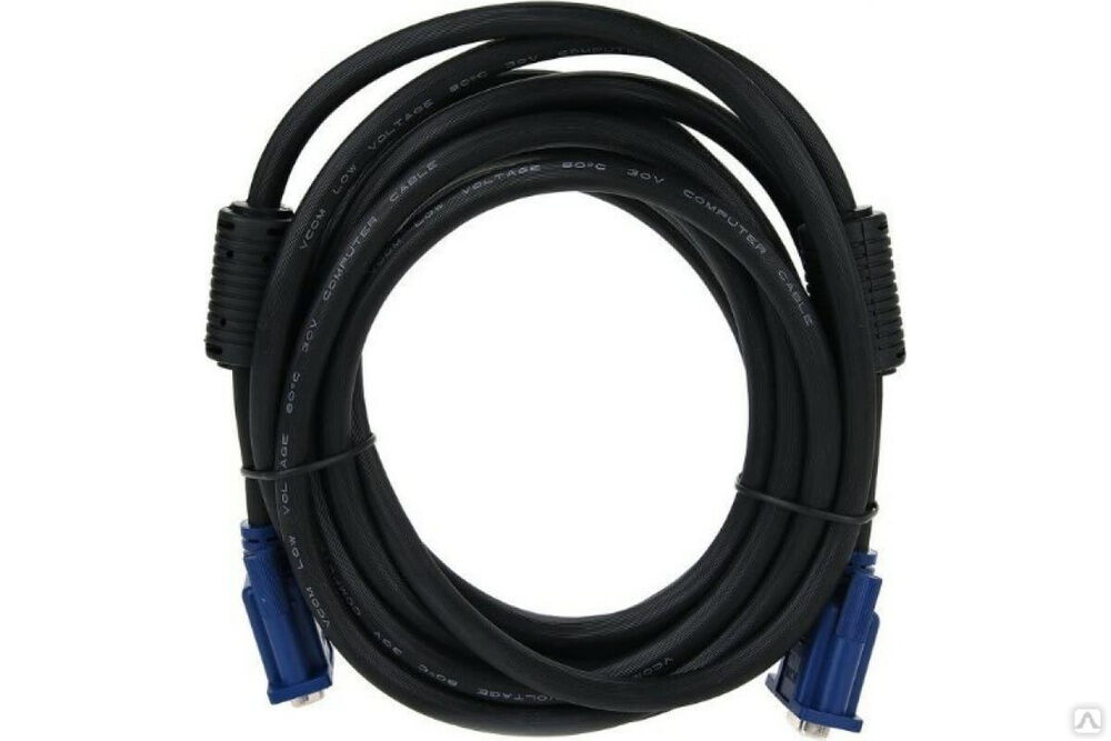 Удлинительный кабель VCOM Монитор-SVGA card /15M-15F/ 5m, 2 фильтра VVG6460-5M VVG6460-5MO 1