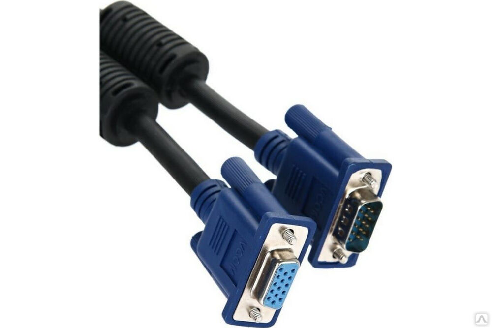 Удлинительный кабель VCOM Монитор-SVGA card /15M-15F/ 5m, 2 фильтра VVG6460-5M VVG6460-5MO 2