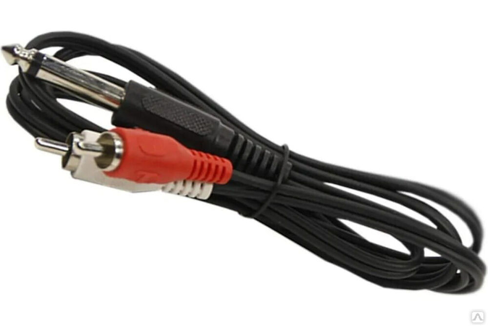 Аудио-видео шнур TWIST 2RCA-6,3 мм стерео jack, 1,2 метра 2RCA-6.3-1.2M