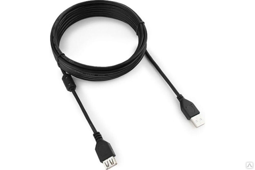 Кабель-удлинитель Cablexpert USB2.0 Pro, AM/AF, 4.5 м, экран, черный CCF-USB2-AMAF-15
