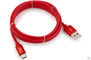 Кабель Cablexpert серия Silver, USB 2.0 AM/Type-C, длина 1.8 м, красный, блистер CC-S-USBC01R-1.8M #1