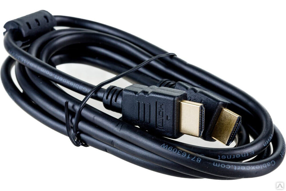 Кабель HDMI Cablexpert 1.8 м v2.0 19M/19M черный позолоченные разъемы экран 2 ферритовые кольца пакет CCF2-HDMI4-6 5