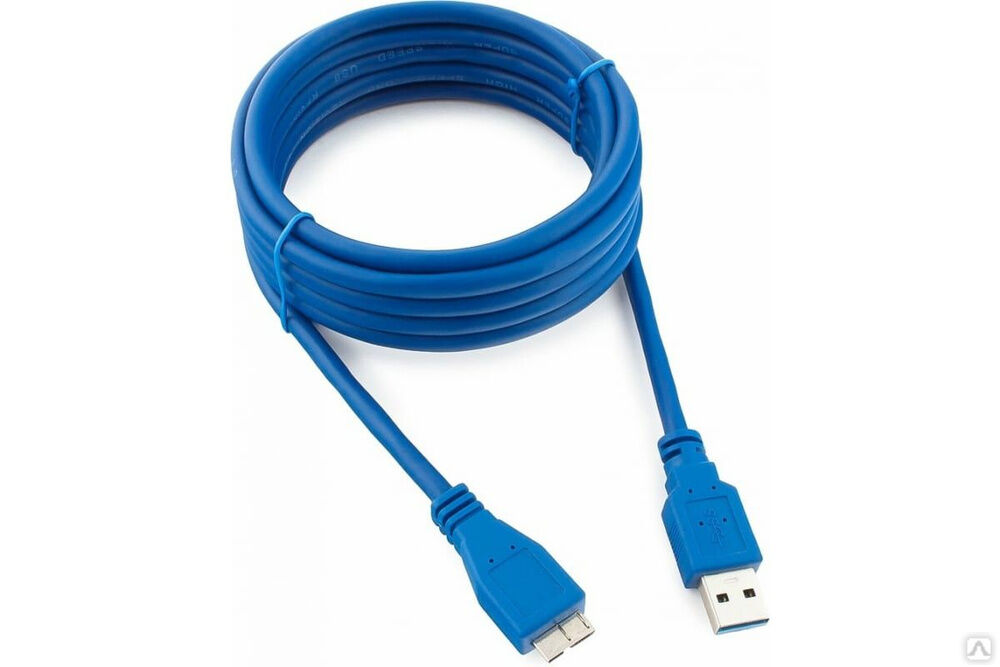Кабель Cablexpert USB 3.0 Pro, AM/microBM 9P, 3 м, синий, пакет CCP-mUSB3-AMBM-10
