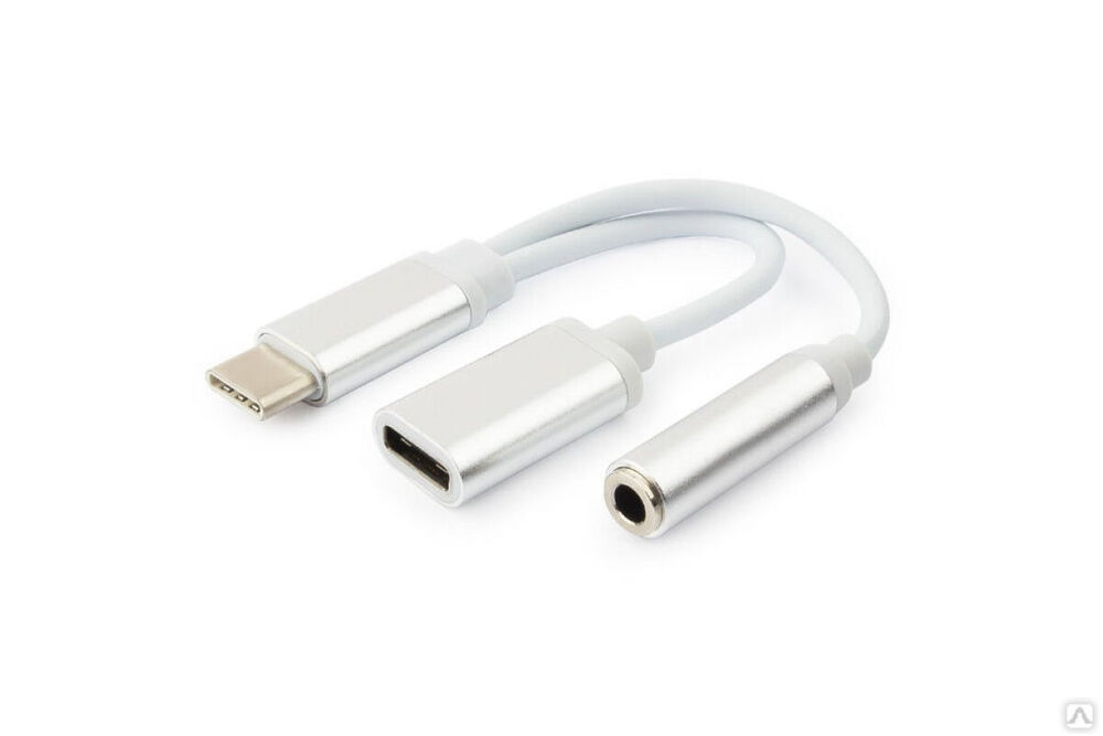 Переходник USB Cablexpert USB Type-C/Jack3.5 F+Type-C F блистер CCA-UC3.5F-02-W