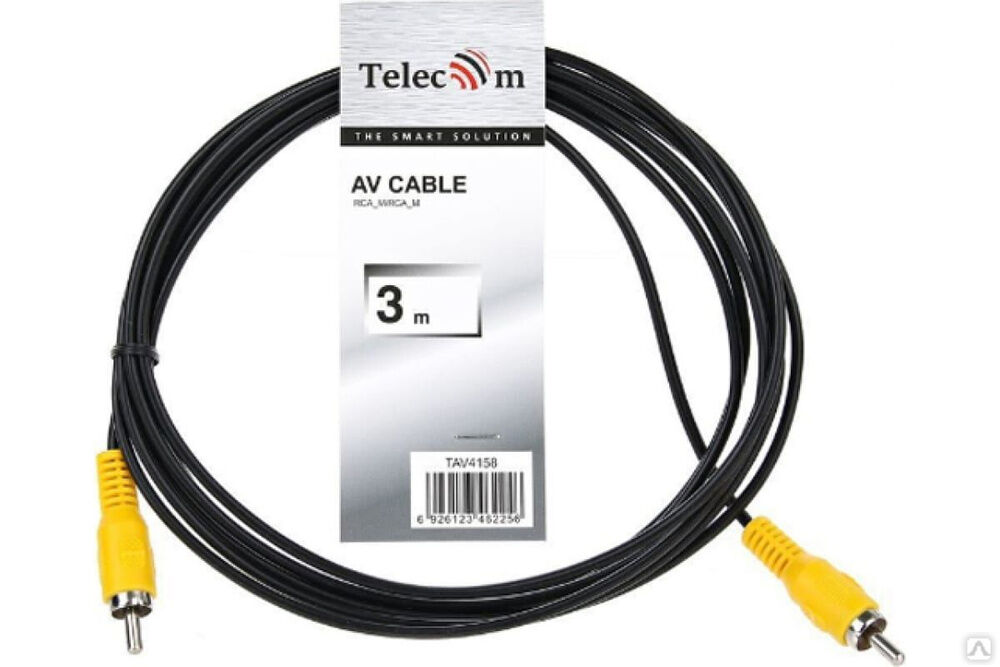 Соединительный кабель Telecom RCA /M/-RCA /M/ черный, 3m TAV4158-3M 2