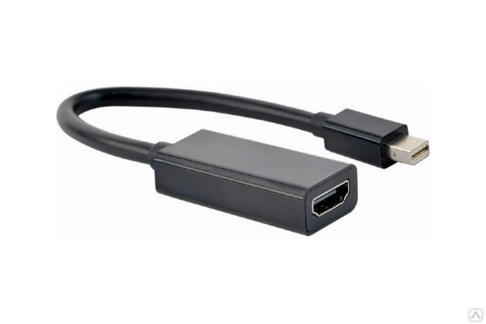 Переходник Cablexpert mini DisplayPort - HDMI 4K 20M/19F кабель 15 см черный A-mDPM-HDMIF4K-01