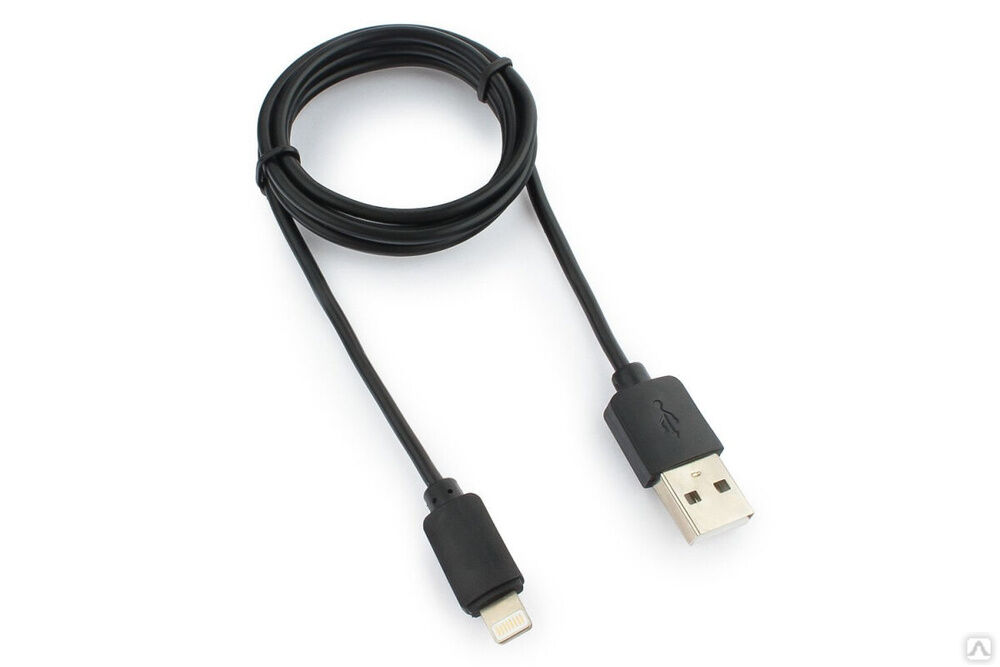Кабель Гарнизон USB A (M) - Lightning, 1 м, черный GCC-USB2-AP2-1M