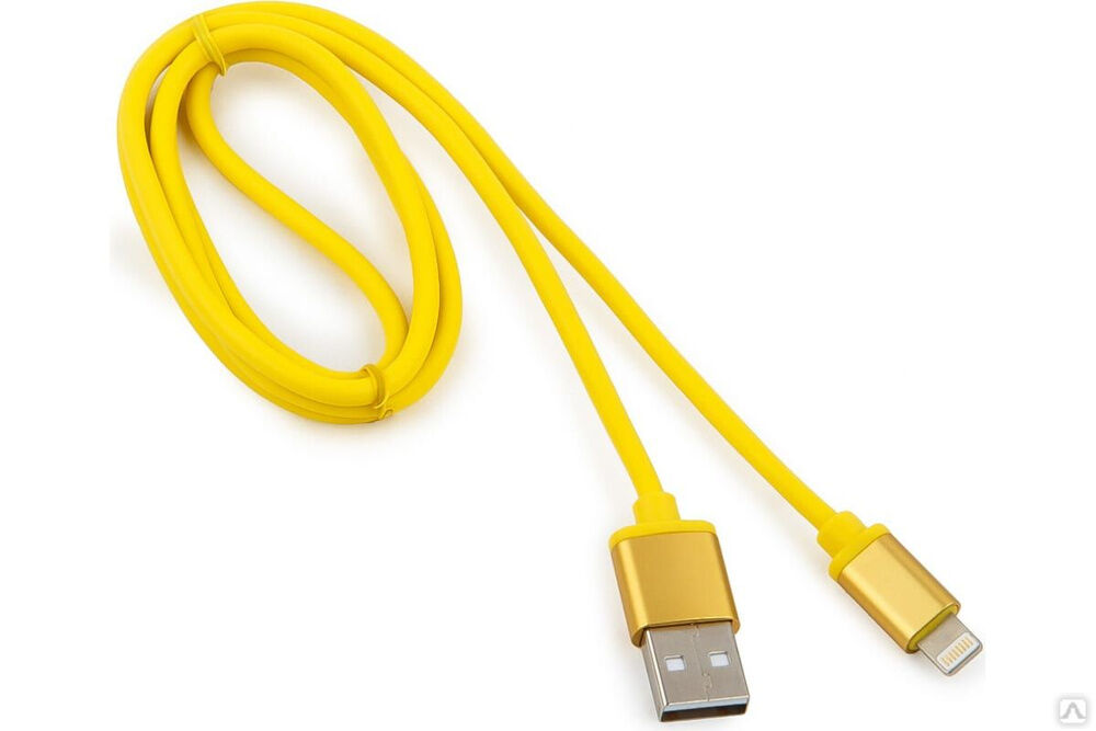 Кабель для Apple Cablexpert AM/Lightning, серия Silver, длина 1 м, блистер, желтый CC-S-APUSB01Y-1M