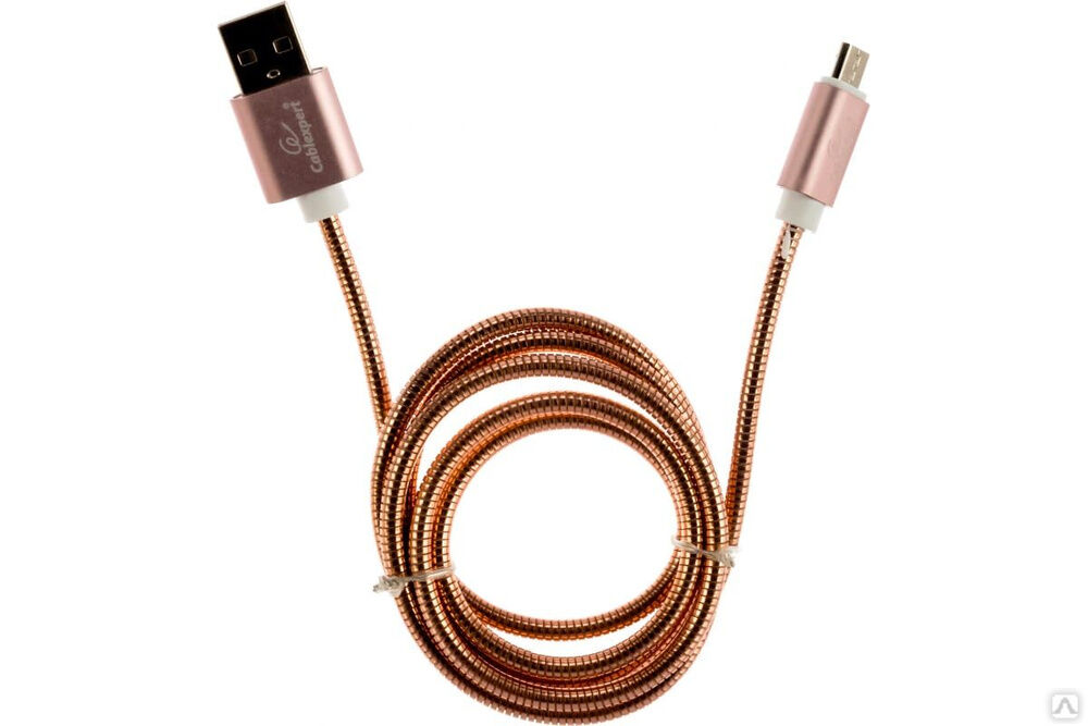 Кабель USB Cablexpert USB 2.0 AM/microB, серия Gold, длина 1 м, блистер, золото CC-G-mUSB02Cu-1M