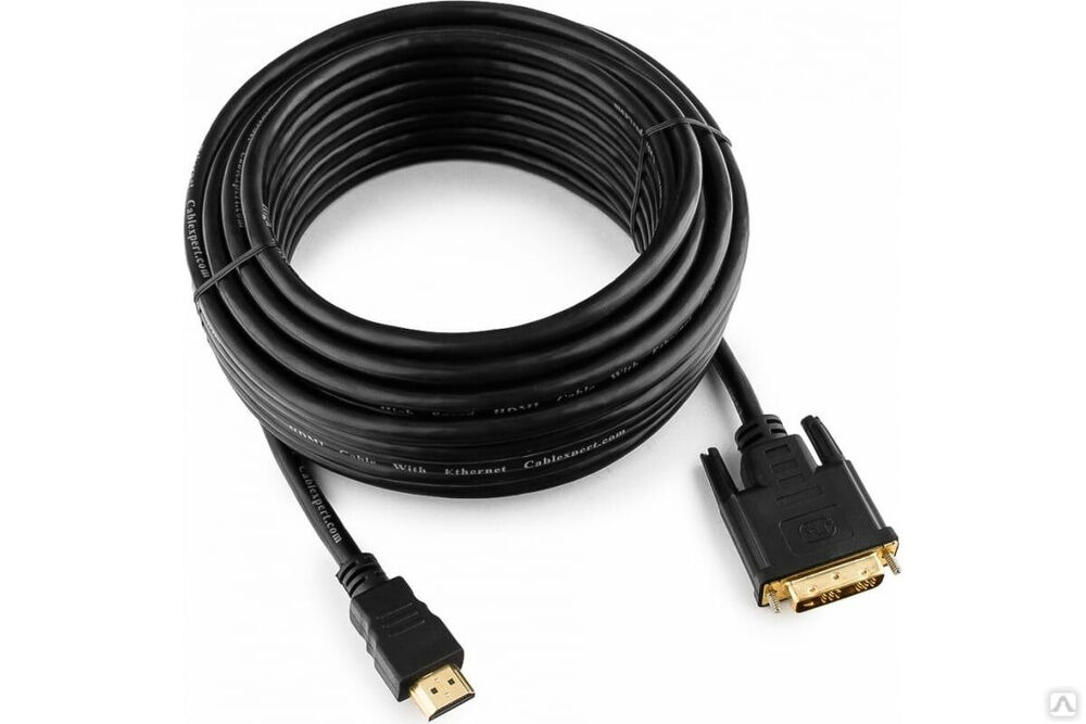 Кабель Cablexpert HDMI-DVI 19M/19M 10 м singlelink черный, позолоченные разъемы, экран CC-HDMI-DVI-10MC