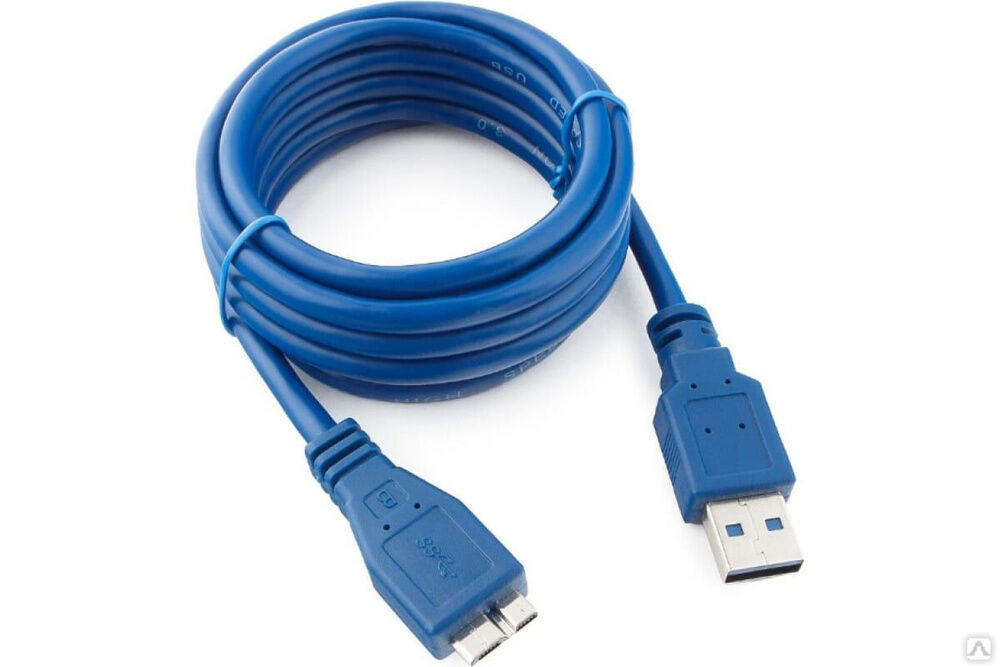 Кабель Cablexpert Pro USB 3.0 AM/micro BM 9P, 1.8 м, экран, синий, пакет CCP-mUSB3-AMBM-6