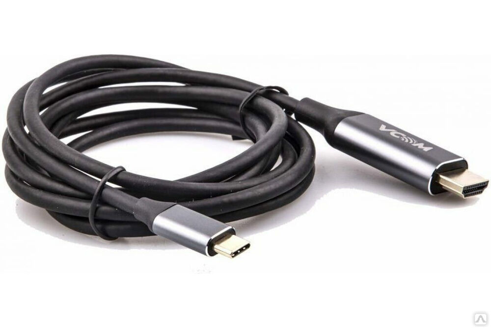 Кабель-адаптер VCOM USB 3.1 Type-C/m - HDMI A/m [email protected], 1.8m, Aluminium Shell, CU423MC-1.8M