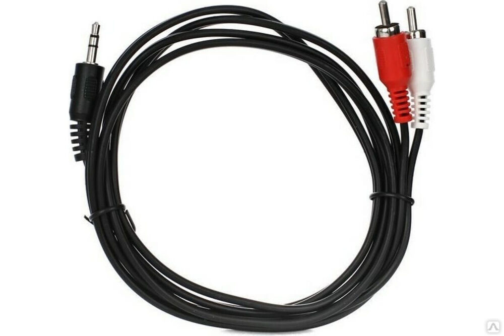 Соединительный кабель VCOM 3.5 Jack /M/ - 2xRCA /M/, стерео, аудио, 1.5 м VAV7183-1.5M