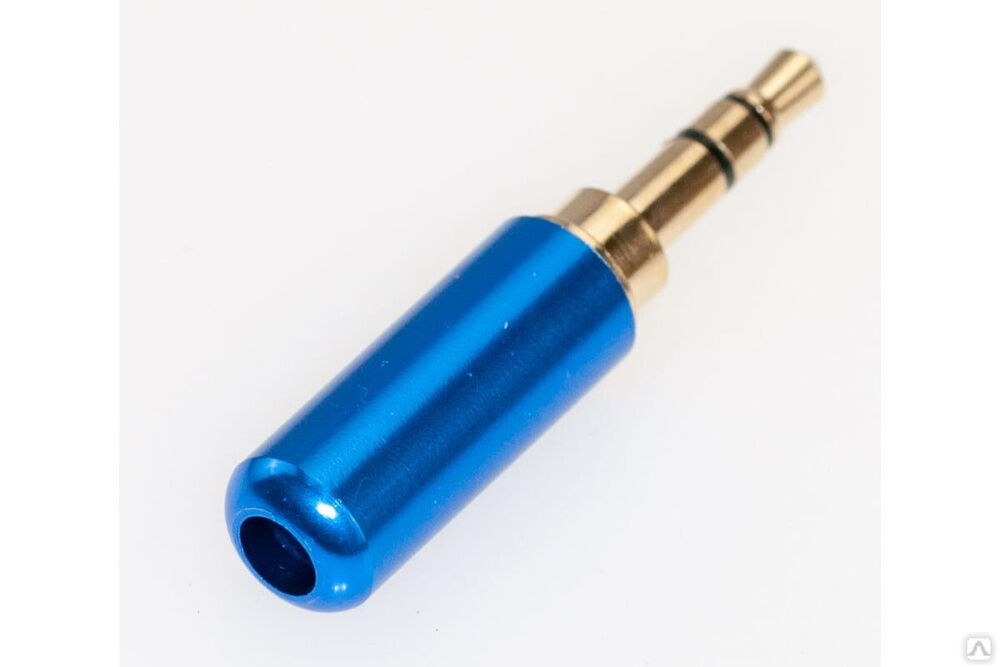 Разъем аудио Pro Legend 3.5 мм штекер стерео металл на кабель в мини корпусе, синий, Gold PL2104