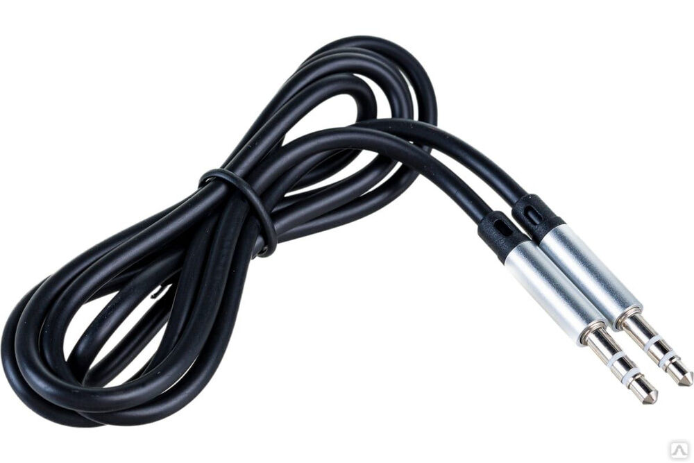 Аудио кабель AUX 3.5 мм шнур плоский 1 м черный 18-4000 REXANT Rexant International 1