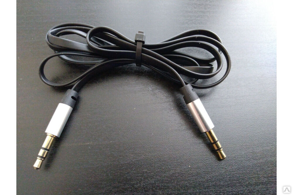 Аудио кабель AUX 3.5 мм шнур плоский 1 м черный 18-4000 REXANT Rexant International 5