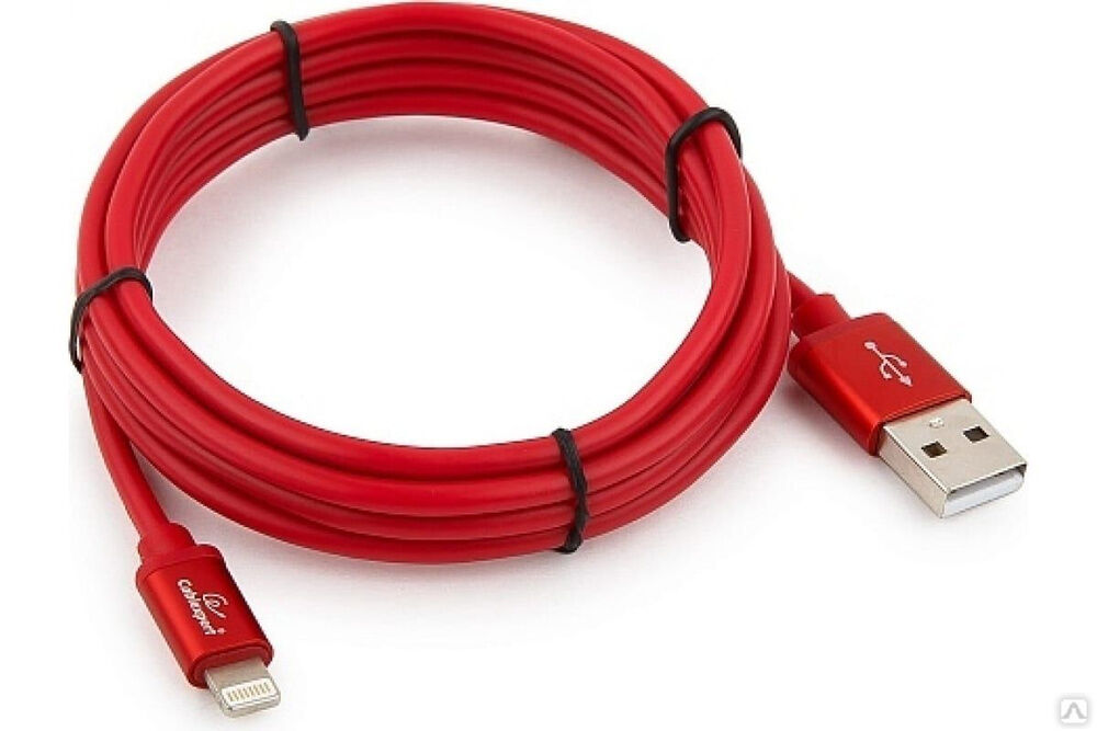 Кабель Cablexpert, для Apple, AM/Lightning, длина 1.8 м, красный, CC-S-APUSB01R-1.8M