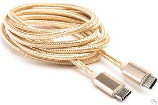 Шнур Atom Evolution USB Type-C 3.1 - USB Type-C 3.1, 1,8 м, штекер/штекер, золотой, 31029 #1