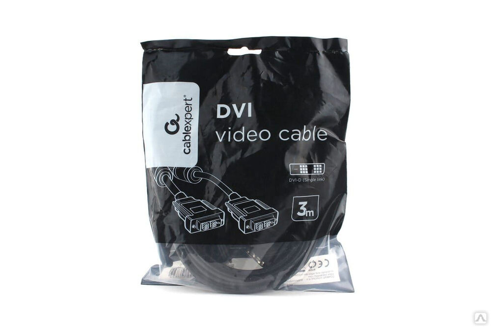 Кабель Cablexpert DVI-D single link 19M/19M 3.0 м CCS черный CC-DVIL-BK-10 2