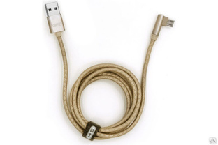USB-кабель AM-microBM BYZ 1,2 метра, 2.4A, силикон, угловой, золото, 23750-X1mGL #1