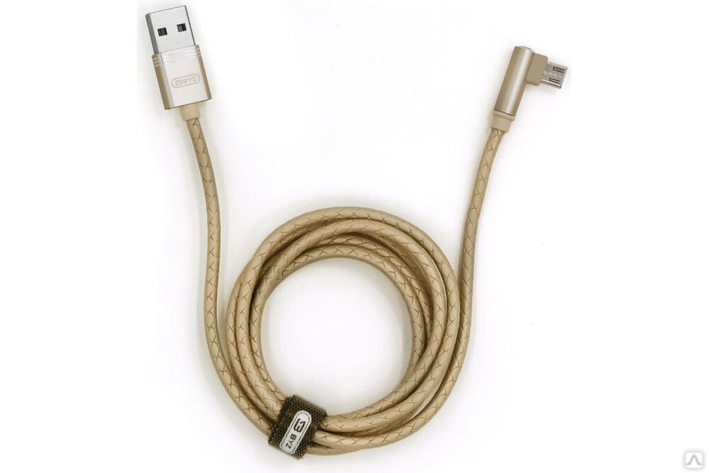 USB-кабель AM-microBM BYZ 1,2 метра, 2.4A, силикон, угловой, золото, 23750-X1mGL