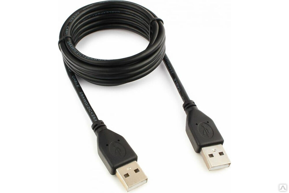 Кабель Cablexpert USB 2.0 Pro, AM/AM, 1.8 м, экран, черный, пакет CCP-USB2-AMAM-6