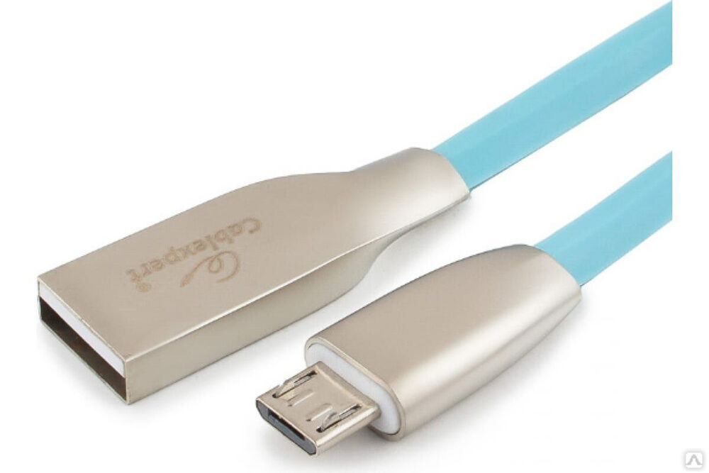 Кабель Cablexpert серия Gold USB 2.0 AM/micro-B, длина 1 м, синий, блистер CC-G-mUSB01Bl-1M