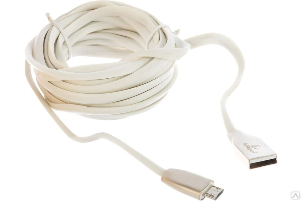 Кабель Cablexpert серия Gold USB 2.0 AM/micro-B, длина 3 м, белый, блистер CC-G-mUSB01W-3M