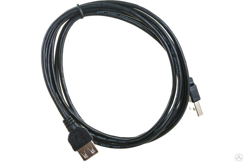 Кабель-удлинитель Gembird USB 2.0, AM/AF, 1.8 м, черный, пакет CC-USB2-AMAF-6B