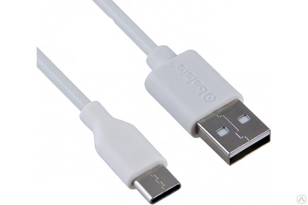 Кабель Belsis USB 2.0 А вилка - USB Type C вилка, быстрая зарядка, 1 м, 1,8 А, белый BS3216