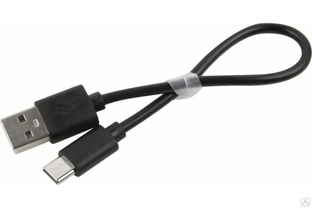 Дата-кабель Red Line USB - Type-C, 2A, 20 см, черный УТ000020234