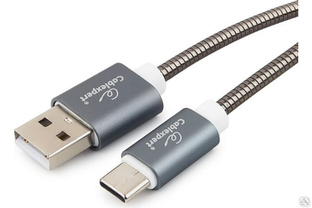 Кабель Cablexpert USB 2.0 AM/Type-C, серия Gold, длина 1.8 м, титан, блистер, CC-G-USBC02Gy-1.8M Titan #1
